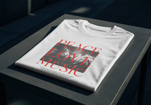 Stylish Tshirt Mockup Promoting Music PSD