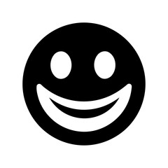 Fototapeta premium Simple black and white smiling face icon conveying happiness and positivity
