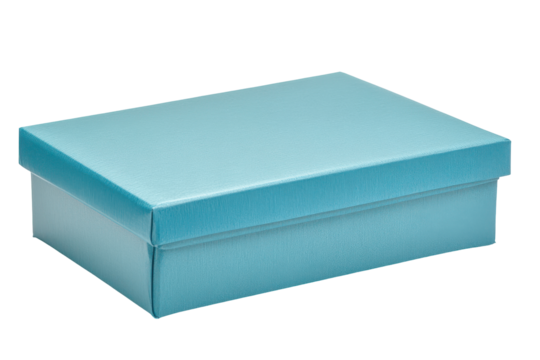 Light blue textured gift box isolated on transparent background. Blue gift box isolated on white background. - Powered by Adobe