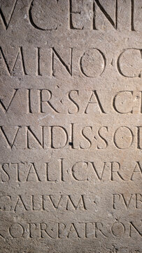 Ancient Roman Inscriptions in Latin, Historic Archaeological Texts, Classical Heritage