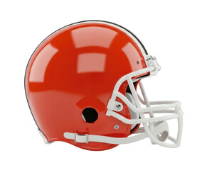 Fototapeta premium Orange football helmet transparent background cutout png