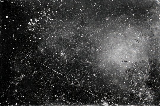 Abstract Texture of White Dots on Black Background Glittering Bokeh Effect Festive Atmosphere Dark Field Sparkling Snowflakes