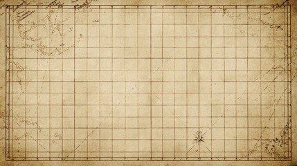 Abstract Vintage Grunge Texture on Tan Paper with Dark Brown Border and Lines for Background or Overlay with Aged Effect and Detailed Grain Pattern