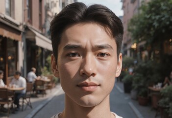 A portrait of a person with expressive eyes, and genuine emotion