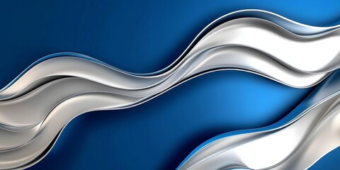 Fototapeta premium Abstract Modern Metallic Fluid Silver and Blue Gradient Texture, Elegant Graphic Design Pattern Art