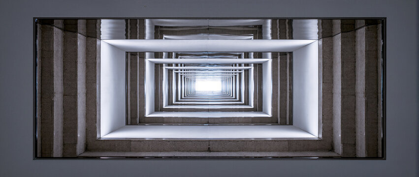 Exploring the endless depth of a modern architectural space