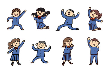 ポジティブな学生セット