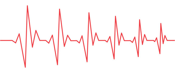 Heartbeat line icon with transparent background, depicting an ecg trace for medical diagnostics, health monitoring, and vital signs, vector illustration 