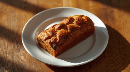 Stollen on a white plate