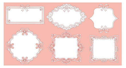 Elegant Frames Collection Lace, Ribbons, and Floral Designs for Decorative Elements