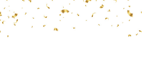 Stunning golden confetti background zigzag down for celebration. Vector illustration of festive decoration.
