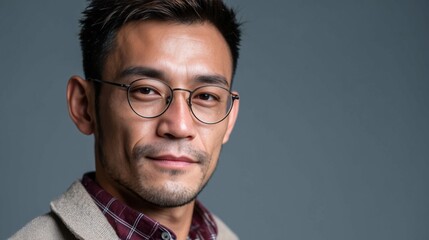 A man wearing glasses and a plaid shirt