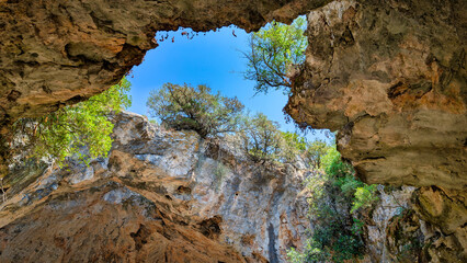 Vela Spilja Cave in Vela Luka, Korčula Island, Southern Dalmatia, Croatia, Scenic Adriatic Landmark