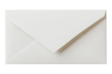 White blank envelope isolated on transparent background. White envelope isolated on white background.