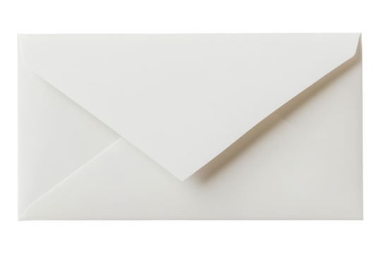 White blank envelope isolated on transparent background. White envelope isolated on white background.