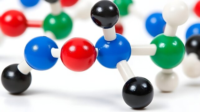 Exploring molecular structures in chemistry lab science education close-up informative