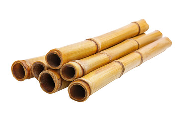 Group of dried bamboo stalks isolated on transparent background. Bamboo isolated on white background.