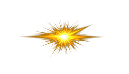 Bright Yellow Glowing Lens Flare Light Effect On Black Background