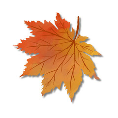 Fototapeta premium Isolated Autumn Foliage: Hand-Painted Fall Leaf Design