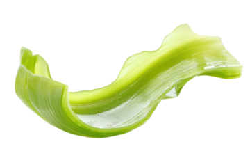 Green bell pepper slice isolated on transparent background.