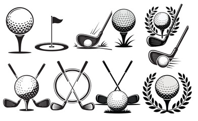 golf silhouette clipart sports vector design