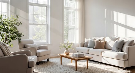 Bright and Airy Living Room with Natural Light.