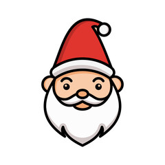 santa claus face logo maskot design illustration vector design