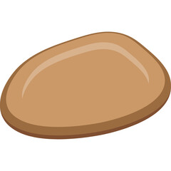 A Smooth Brown Oval Shaped Object With a Shiny Surface Isolated on a Transparent Background