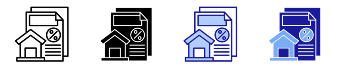 Property Tax  Icon Set Multiple Style Collection
