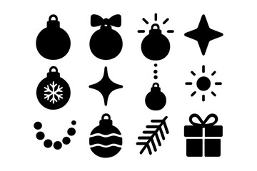 Christmas ornament silhouettes: festive icons for holiday design projects