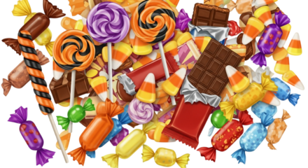 An abstract, colorful, and sweet seamless pattern of colorful candy canes is perfect for a Christmas holiday or birthday party decoration