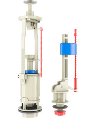 Toilet fill and Flush Valves, transparent background