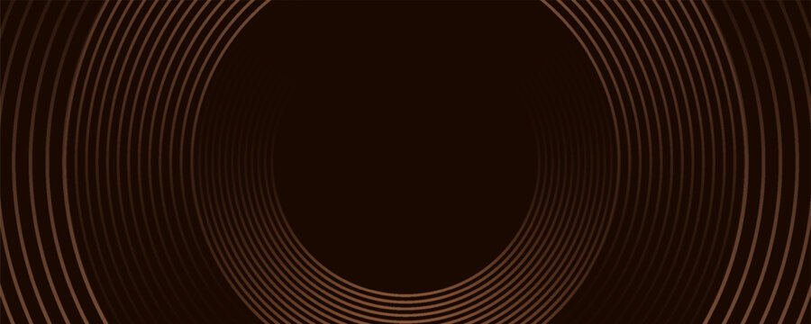 3D brown lines techno abstract background overlap layer on dark space with circles shapes effect decoration. Modern graphic design element stripes style concept for web banner, card, poster