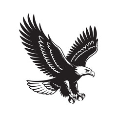 Obraz premium Eagle vector illustration flying silhouette with wings and feathers design symbol
