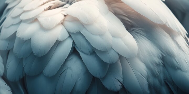 Elegant and Vibrant Bird Plumage Aesthetic Art Featuring Fluffy Feathers and Colorful Patterns