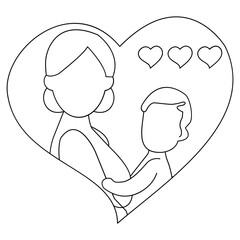 Mother and Child Heart Illustration