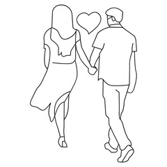 Minimalist Illustration of Couple Holding Hands