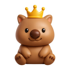 PNG Cute bear with golden crown
