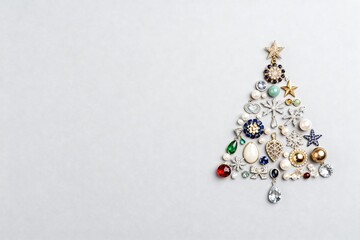 Christmas tree made from jewelry