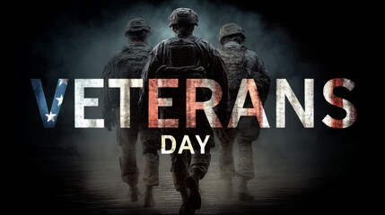 Soldier in Camouflage Uniform and Helmet Against Grungy American Flag Background. Veterans Day concept