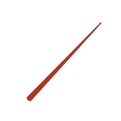 Single brown crochet hook with rounded tip on white background needle craft