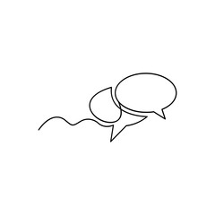 One Line Drawing of Speech Bubbles