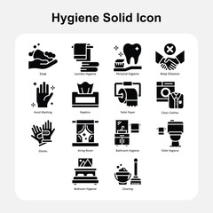 Home Cleaning, Disinfection and Germ Protection Solid Icons Set 2