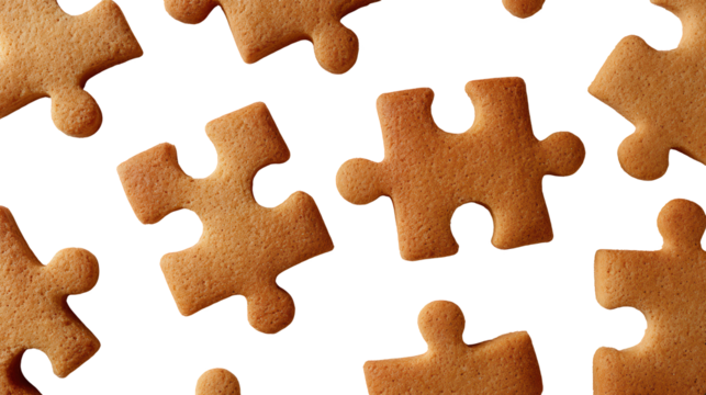 Cookies shaped like puzzle pieces, all fitting perfectly together