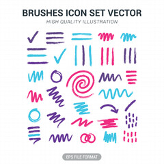  Brushes collection vector illustration