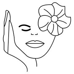 Upward Look Sunflower Line Art Illustration Design