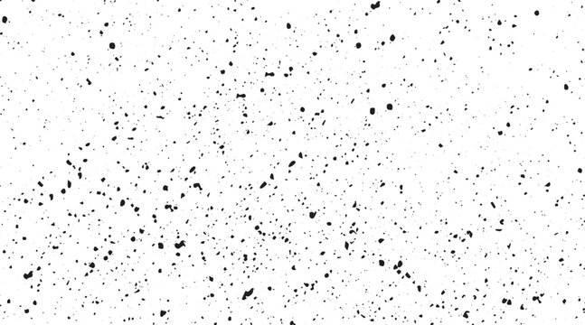 Grunge noise gradient texture. Dirty grain background. Dotted halftone overlay. Sand dusty distressed wallpaper. Grungy grit pattern. Black white random dot texture for poster, banner, print. Vector