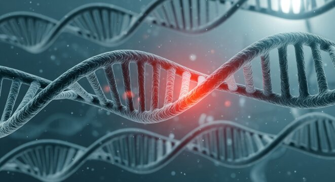 DNA Helix with Mutation Highlight — Genomics Visualization