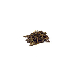 A pile of green tea isolated on white background.