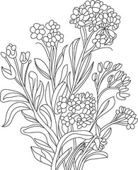 Vintage seamless floral vector pattern with hand-drawn bouquet illustration, a perfect decorative backdrop for spring and summer design